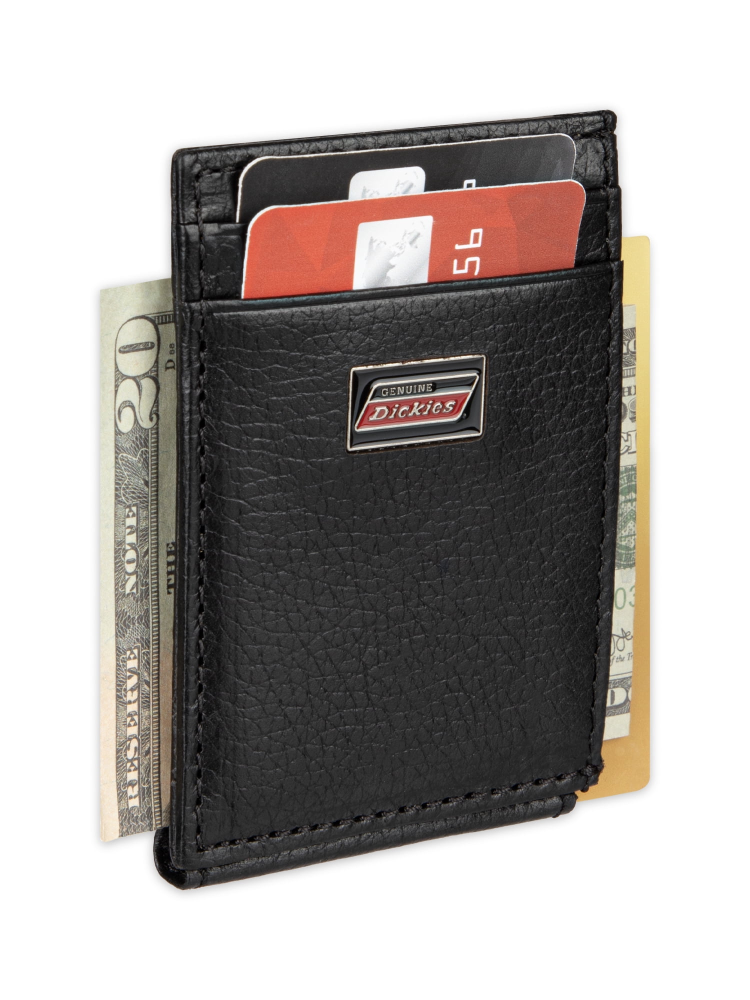 Genuine Dickies Men's Slim Magnetic Front Pocket Wallet, Black