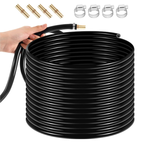 3/8 Inch Self Sinking Aeration Hose, 626 FT Pond Aerator Hoses, Weighted Aeration Hose with 4 Stainless Steel Hoses Clamps and 4 Menders