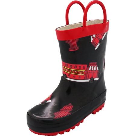 

NORTY Toddler Boys Unisex Rubber Fire Chief Rain Boots Size 6 Toddler