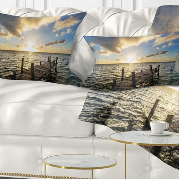 Designart 12" x 20" Multi-color Polyester Throw Pillow