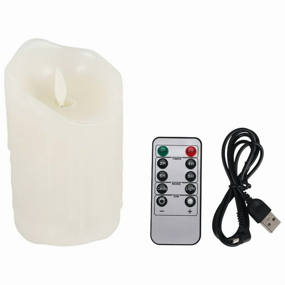 LED Candles, Flickering Flameless Candles,Rechargeable Candle, Real Wax Candles with Remote Control,12.5cm
