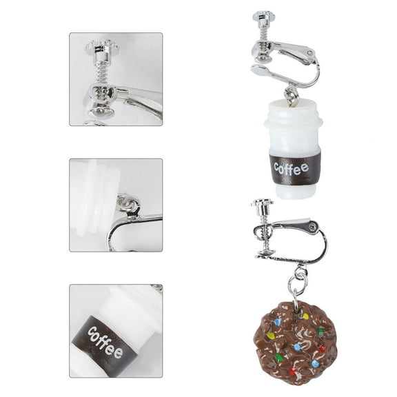 Niceauty 1 Pair Creative Unique Earring Biscuit Shape Assorted Color for Women