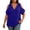Dark Blue Shirts, variant on CAIVO Women Shirts Ladies Plus Size Solid Color Off The Shoulder V Neck Short Sleeve Tops Summer Blouse Cozy Back To School Dailywear