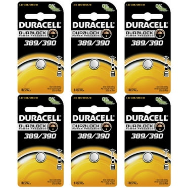 Duracell D389/390PK09 Silver Oxide Electronic Watch Battery, 389/390 Size, 1.55V, 70 mAh Capacity (Case of 6)