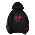 thumbnail image 2 of Ailaofu Womens Spider Web Graphic Zip Up Hoodie Oversized Goth Harajuku Jacket Y2k Grunge Aesthetic Streetwear Sweatshirt, 2 of 4