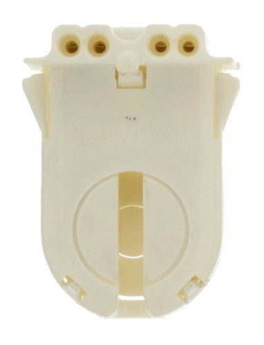 Leviton 13653-WWP Medium Bi-Pin T8 T12 Wide-Wing Snap-In Slide-On Fluorescent Lampholder