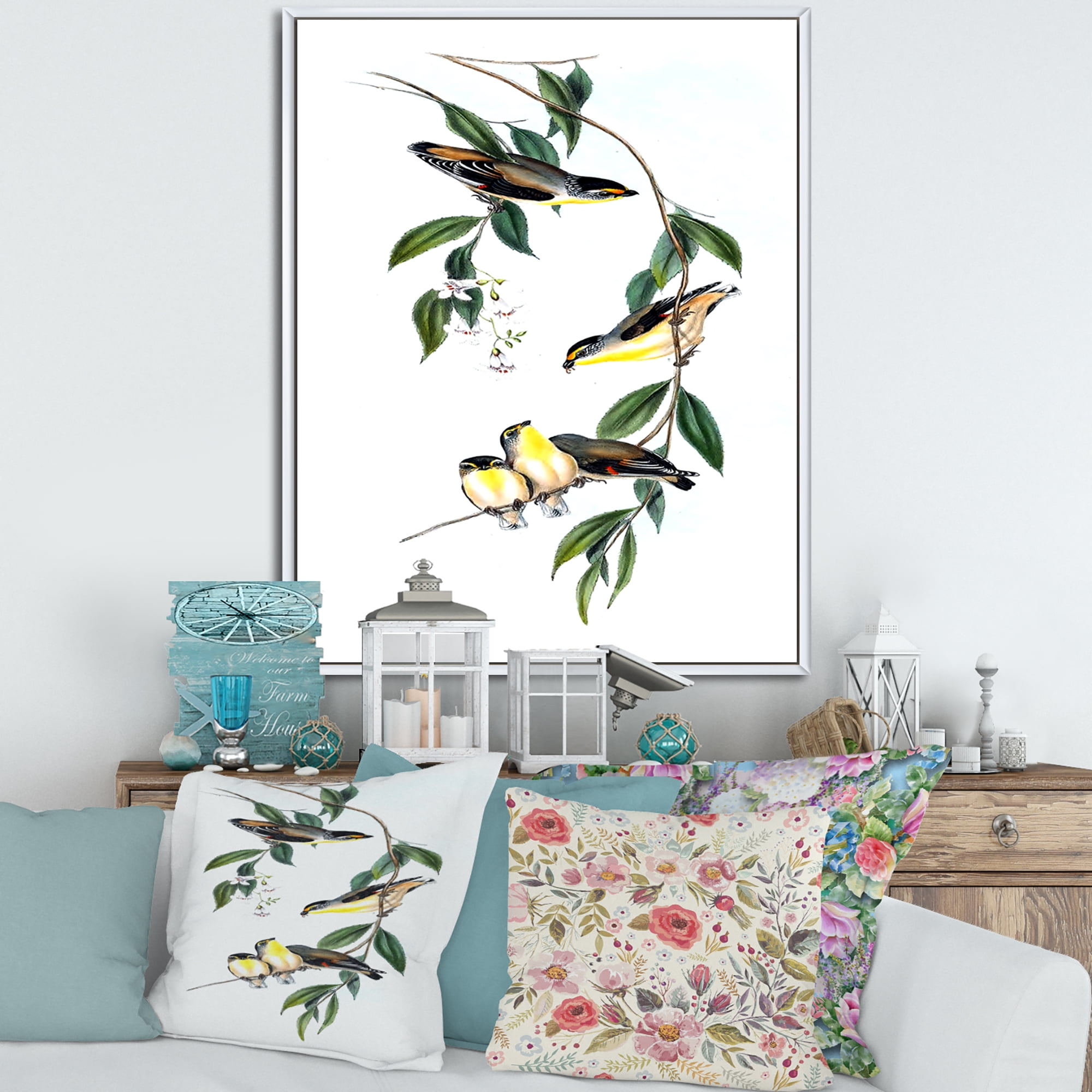 Designart 'Ancient Bird III' Traditional Framed Canvas Wall Art Print