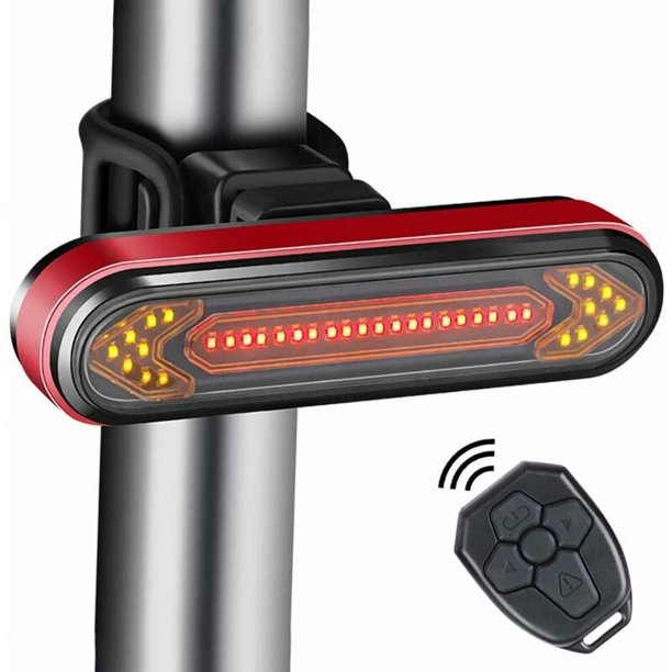 Luz trasera de bicicleta Luz de advertencia de bicicleta Luz trasera de control remoto inalámbrico inteligente Luz trasera de bicicleta con señales de giro y luces de freno automáticas