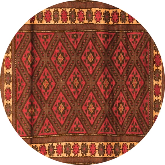 Ahgly Company Indoor Round Persian Orange Traditional Area Rugs, 3' Round