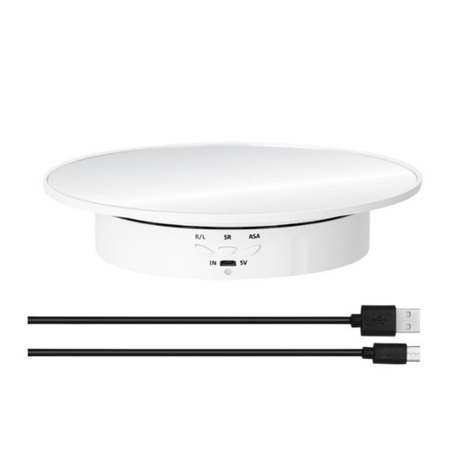 3 Speeds Electric Rotating Display Stand Mirror 360 Degree Turntable Jewelry Holder Battery/USB Power For Photography Shooting ,Excellent Structural Design