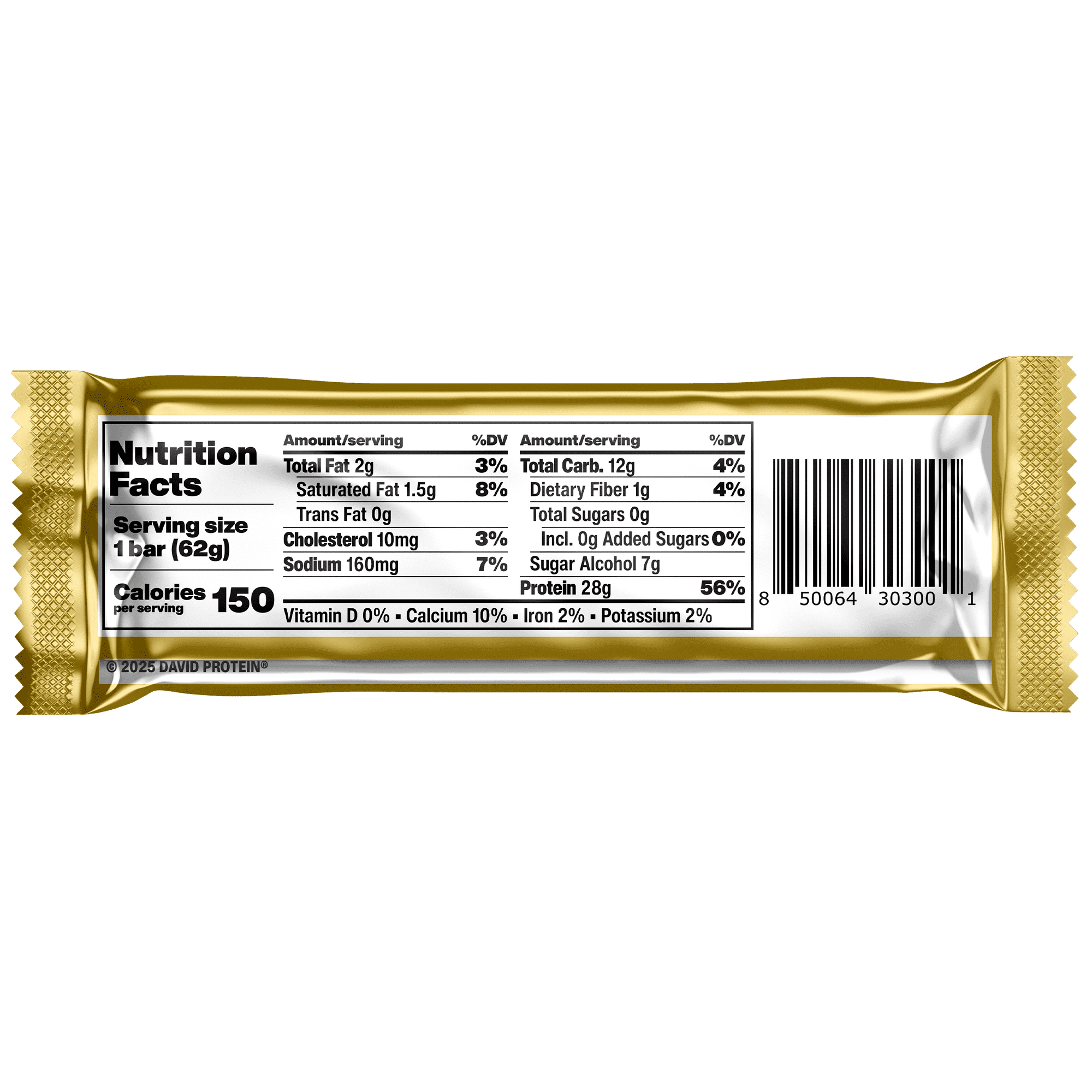 David High-Protein Bar – All 8 Flavor Variety Pack – 28g Protein, 150 Calories, 0g Sugar (8 Pack)