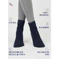 thumbnail image 2 of HUGH UGOLI Women Diabetic Ankle Socks, Super Soft & Thin Bamboo Socks, Wide & Loose, Non-Binding Top & Seamless Toe, 8 Pairs, Navy Blue, Shoe Size: 6-9, 2 of 5