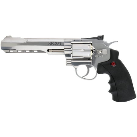 Crosman Silver Edition CO2 Powered 6 Shot Revolver Air Pistol, .177 cal, 450 FPS (Best 22 Cal Revolver Pistol)
