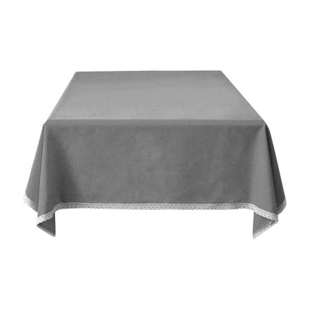

TUTUnaumb Tablecloth Cotton Linen Table Cloth Fabric Wrinkle Free Washable Table Cover For Kitchen Dinning Tabletop Decor-Gray