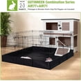 thumbnail image 3 of AIVITUVIN Wooden Rabbit Hutch Indoor Outdoor Rabbit Cage with Two Removable Trays Bunny Cage on Wheels Pet House Guinea Pig Cage 2 Story (Brown), 3 of 11