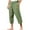 Army Green, variant on WTOBBY Men's Cotton Linen Beach Capri Pants, Casual Split Hem Solid Color for Vacation Comfort Daily Wear ,Army Green L