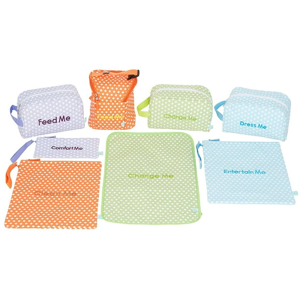 Diaper Bag Packing Organizers, Cubes & Folders for Baby Items, 8 Pack, Laguna Multicolor, Easy