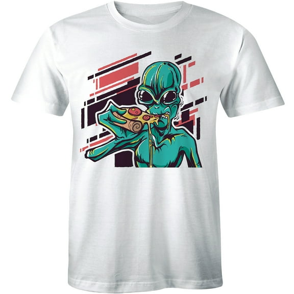 Alien Eat Cheesy Topping Pizza Pepperoni Cool Space Galaxy Area 51 Gear T-Shirt