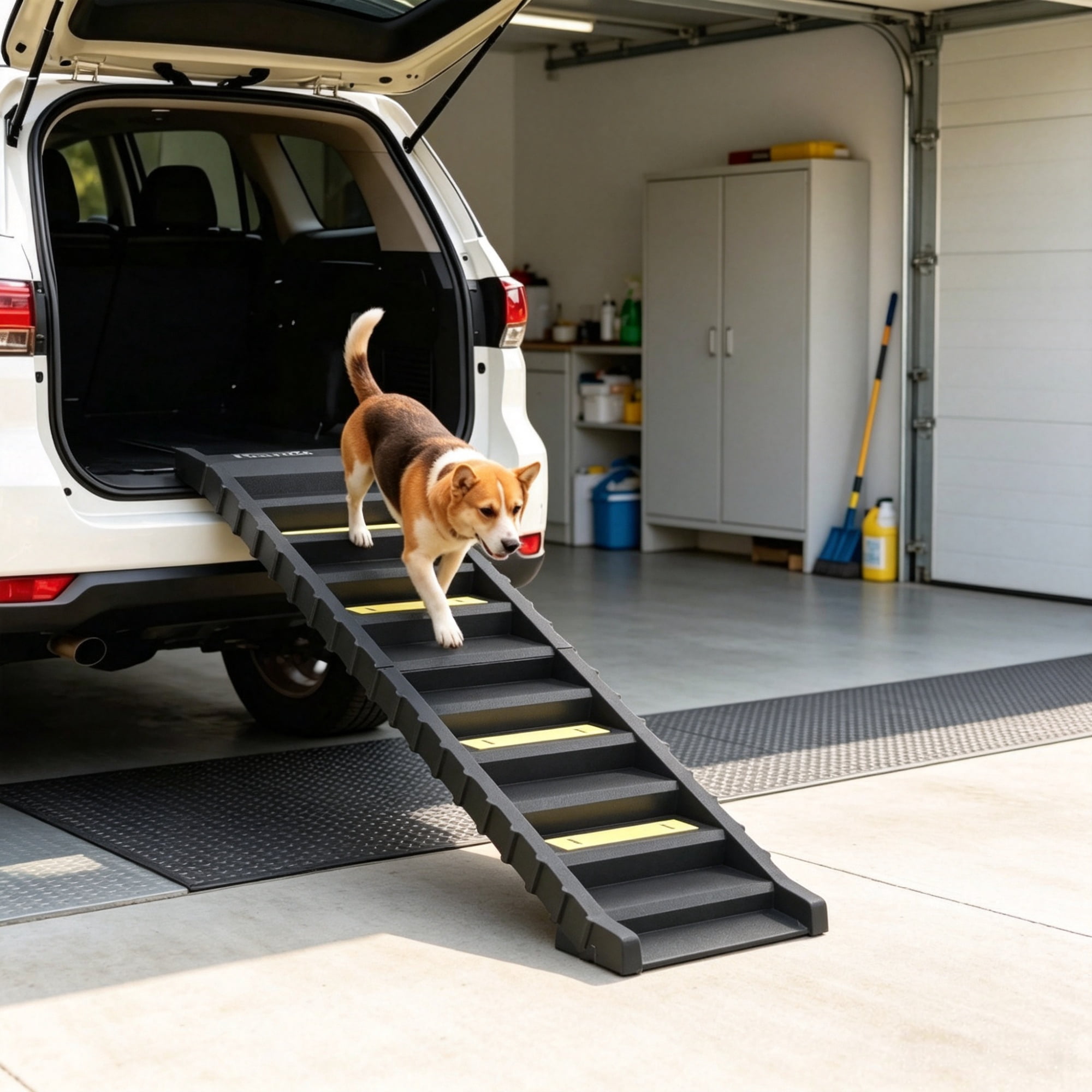 Folding Pet Car Ramp, Foldable Dog Ramp for Large Medium Small Dogs, Black