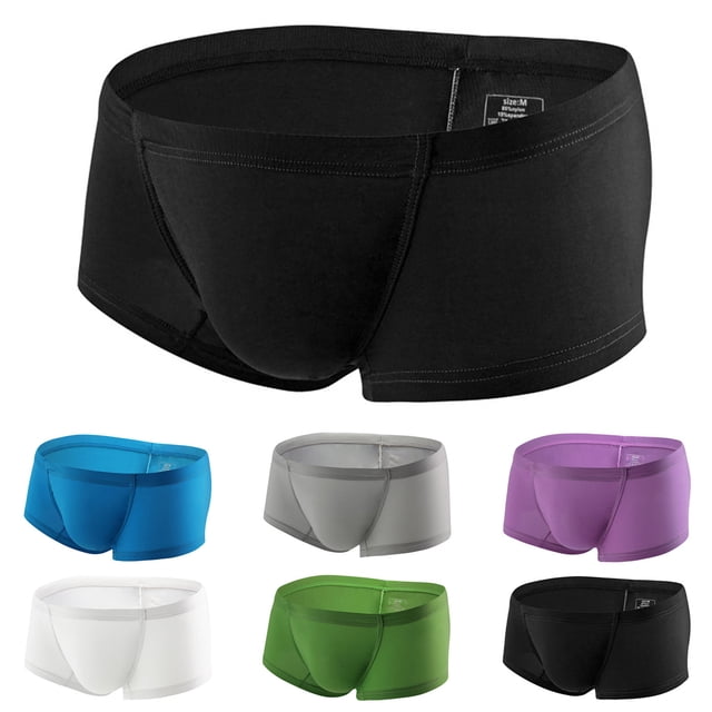 ylioge 2 Pack Mens Underwear Boxer Briefs Casual Lightweight Low Waisted Solid Color Breathable Stretchy Slim-Fit Basic Business Work Boxers