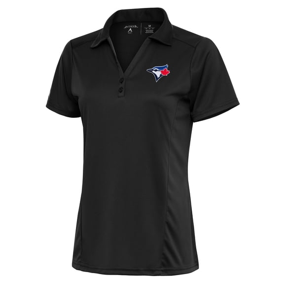 Women's Antigua Charcoal Toronto Blue Jays Logo Tribute Polo