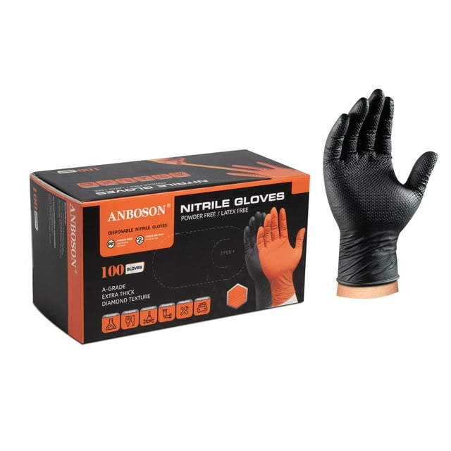 Guantes de nitrilo ANBOSON, 10 ml, resistentes a productos químicos