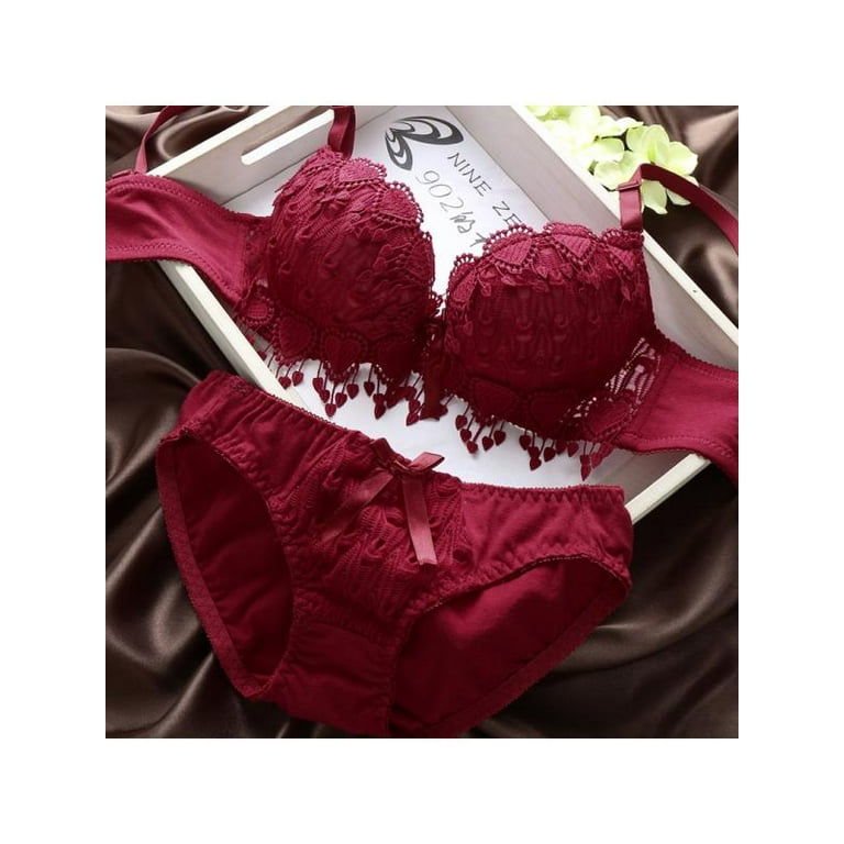 Lace Push-Up Secret Love Red Ladies Cotton Embroidered Bra at Rs