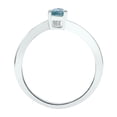 thumbnail image 2 of SZUL Women's Solitaire Aquamarine Wave Ring in 10K White Gold, 2 of 5