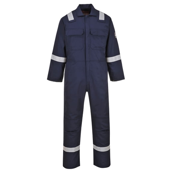 Portwest UBIZ5 Men's Hi Vis FR Coveralls - Bizweld Iona Flame Retardant Fireproof Workwear Overalls Navy, 5X-Large