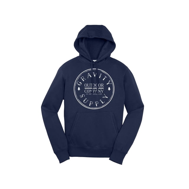 Gravity Supply Outdoor Hooded Pullover - White Logo - True Navy - S