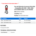 thumbnail image 2 of Fan and Alternator Accessory Drive Belt - Compatible with 2003 - 2004, 2006 - 2010 INFINITI M45 4.5L V8 VK45DE 2007 2008 2009, 2 of 2