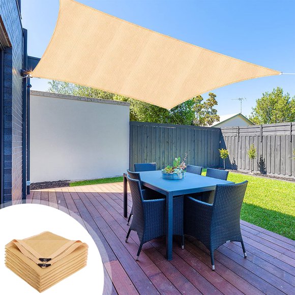 Dvkptbk Sun Shade Sail Canopy 6.5' x 19.6' Rectangle, Outdoor Sunny Shade Cloth, Garden Sun Shade Netting Shade Canopy for Pergola, Greenhouse, Plants Growing, Chicken Coop (Beige)