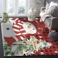 thumbnail image 6 of Christmas Red Snowman Area Rug 2x3ft Winter Snowflakes Tree Red Plaid Non-Slip Washable Square Rugs Soft Felt Indoor Floor Mat for Bedroom Kitchen Living Room Bathroom, 6 of 8