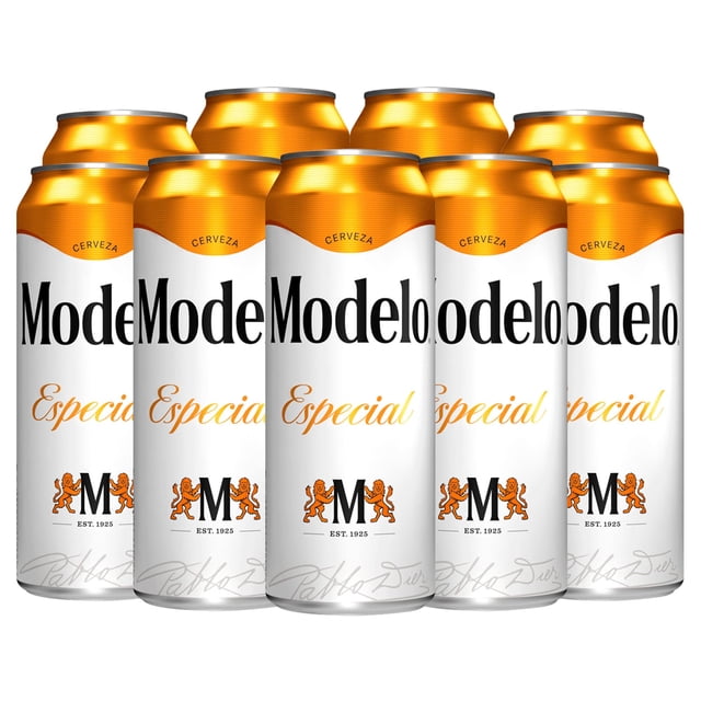 Cerveza Clara Modelo Especial tipo Pilsner 12 latones de 710ml, aroma a azahar y sabor a lúpulo fresco.
