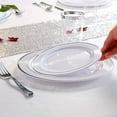 thumbnail image 3 of 120PCS Silver Plastic Plates-Disposable Plastic Plates with Silver Rim- Plastic Wedding Party Plates including 60Plastic Dinner Plates 10.25inch,60 Salad Plates 7.5inch, 3 of 5