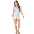 thumbnail image 4 of Celebrity Pink Juniors Basic Fray Flip Cuff Short, 4 of 6