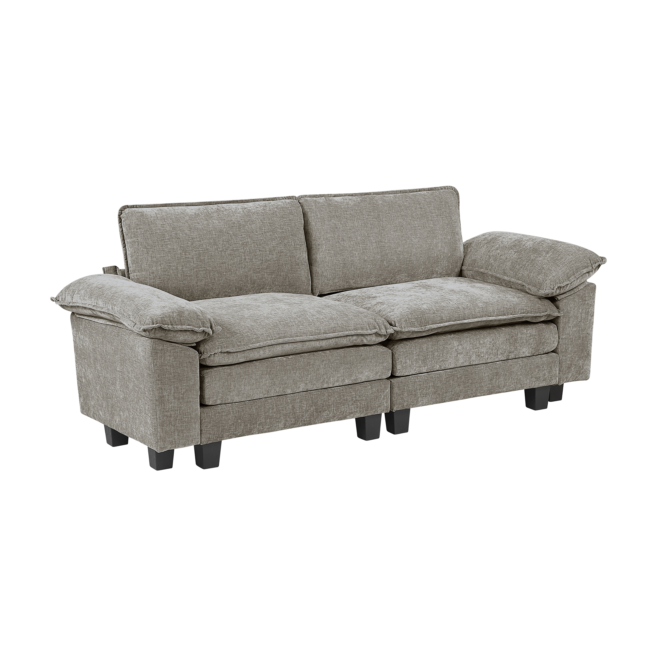 OakvillePark Corvan Chenille Love Seat, Dark Pewter