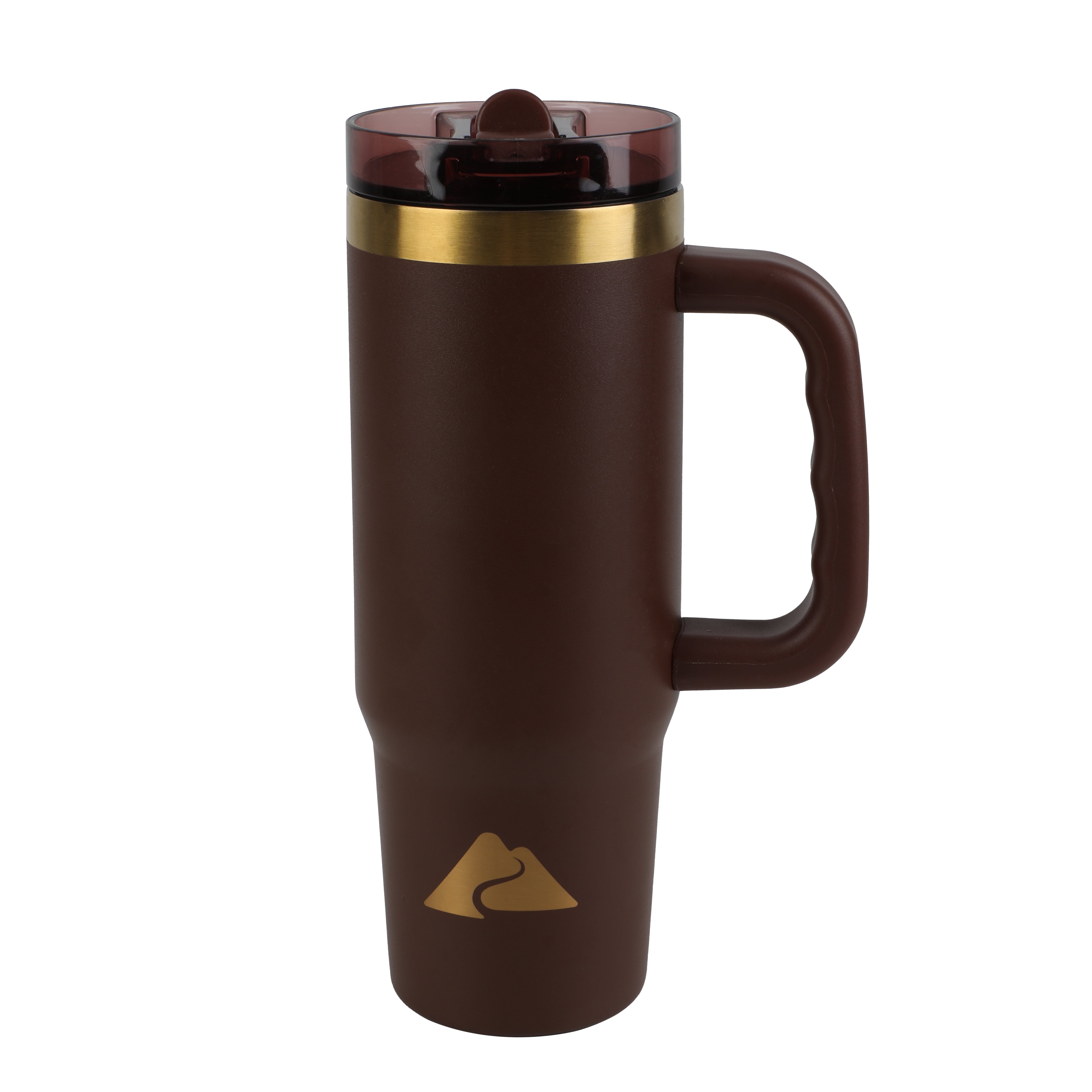 Ozark Trail 30oz Hot Chocolate Stainless Steel Insulated Travel Tumbler with Handle and Flip Straw Lid. Leak Resistant