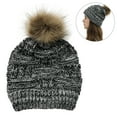 thumbnail image 2 of Sombrero del Día de San Valentín para mujer, gorro grueso de lana de punto cálido con botón de agujero de cola de caballo, mezclas de gorro para soporte de máscaras Zhivalor 221845-2, 2 of 9