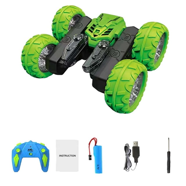 Voiture RC Télécommandée Tout-Terrain Double Fantaisie Cascade Voiture Rotation 360° Voiture Cascade Tout-Terrain Véhicule RC avec LED 2.4 Voiture Contrôlée Crawlers pour Enfants pour Disant Vous Voiture pour Fille Voiture pour Tout-Petit avec Télécommande