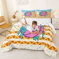 thumbnail image 4 of Erosebridal Basketball Ice Cream Drip Queen Comforter Set, Waffle US Flag Bedding Comforter Set, Colorful Polka Dots Reversible, 1 Comforter and 2 Pillowcases, 4 of 6