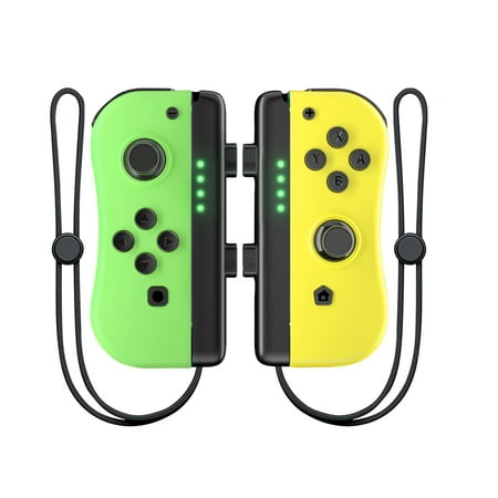 Powtree JoyPad (L/R) Controller for Nintendo Switch Controller Support Dual Vibration/Wake-up Function/Motion Control (Green and Yellow)