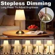 DAYBETTER Cordless Table Lamp 2 Pack, 3 Color Temperatures & Rechargeable, Table Lamp with Stepless Dimming for Bedroom, Living Room, Reading