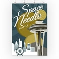 thumbnail image 3 of Seattle, Washington, Space Needle (36x54 Giclee Gallery Art Print, Vivid Textured Wall Decor), 3 of 3
