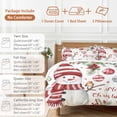 thumbnail image 6 of Merry Christmas Bedding Duvet Cover Set Full Size 4 Pieces Xmas Ball Poinsettia Red Berry Bird Bedding Set with Zipper Closure, 1 Comforter Cover 86x86 Inches 1 Flat Sheet & 2 Pillow Cases, 6 of 7