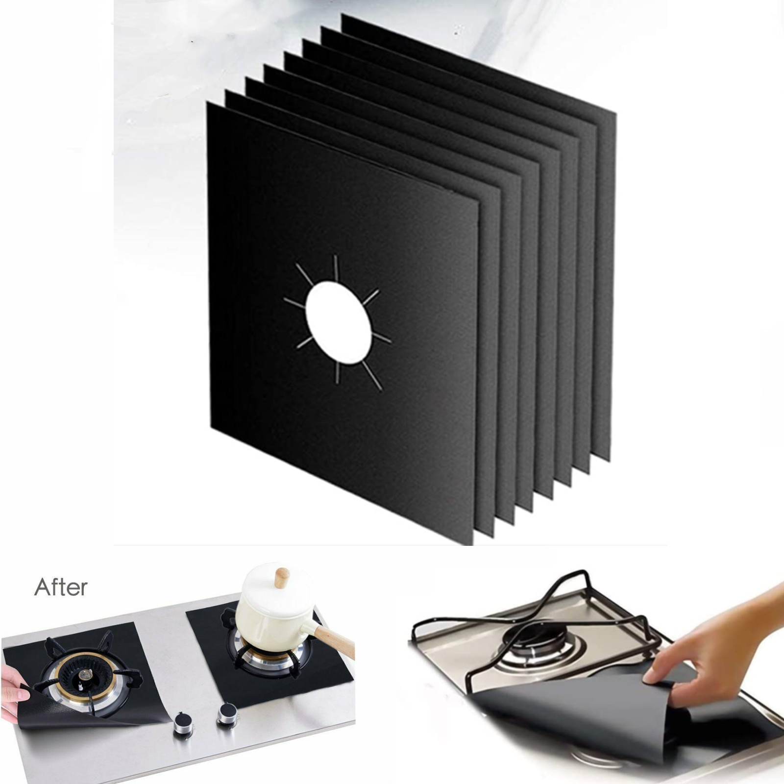 Stove Burner Covers,0.2 MM Double Thickness,8 Pack,Gas Stove Burner Liners,Nonstick Reusable