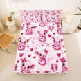 thumbnail image 5 of Erosebridal Kawaii Animals Pig Bed Sheets,Pink Loves Pattern King Sheets For Girls Kids 4pcs, 5 of 6
