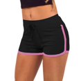 thumbnail image 2 of Women Fast Drying Drawstring Yoga Sports Shorts Casual Color Block Low Elastic Waist Short Pants, 2 of 2