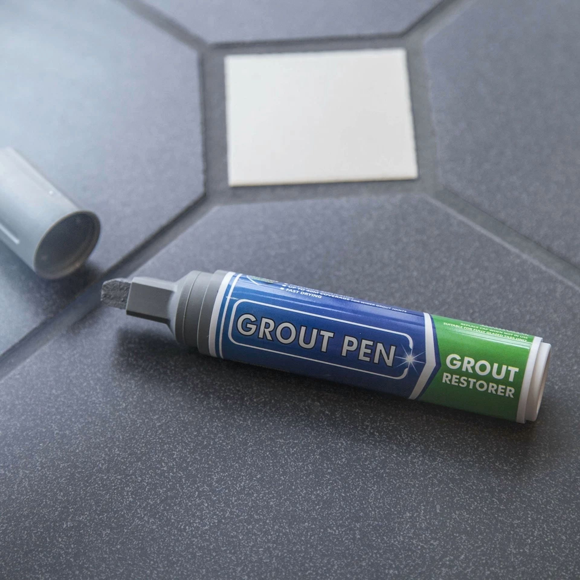 CIRCLE- Grout Pen Grey Tile Paint Marker: Waterproof Tile Grout Colorant Pen - Wide Tip