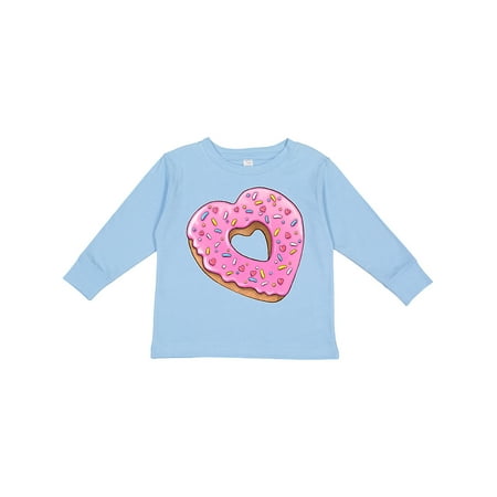

Inktastic Heart Shaped Donut with Pink Icing and Sprinkles Gift Toddler Boy or Toddler Girl Long Sleeve T-Shirt
